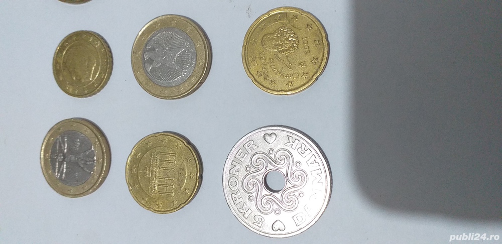Monede tip euro, din Italia,Germania,Spania, Belgia   Coroane daneze 