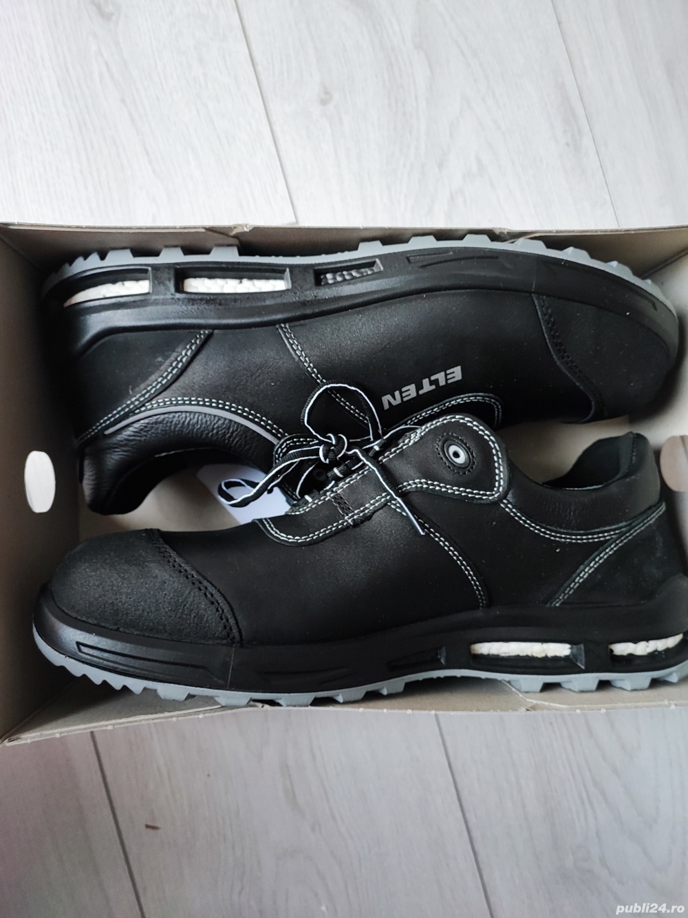 Bocanci de protectie cu bombeu metalic, Piele, Negru NR. 45