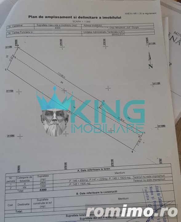 Teren | Mihailesti | 4300mp | Utilitati | Construibil | Extravilan