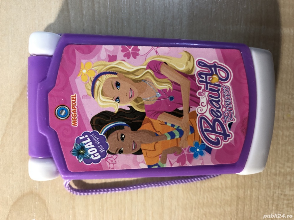 Telefon muzical interactiv, cu printese, pentru fetite, mov cu alb