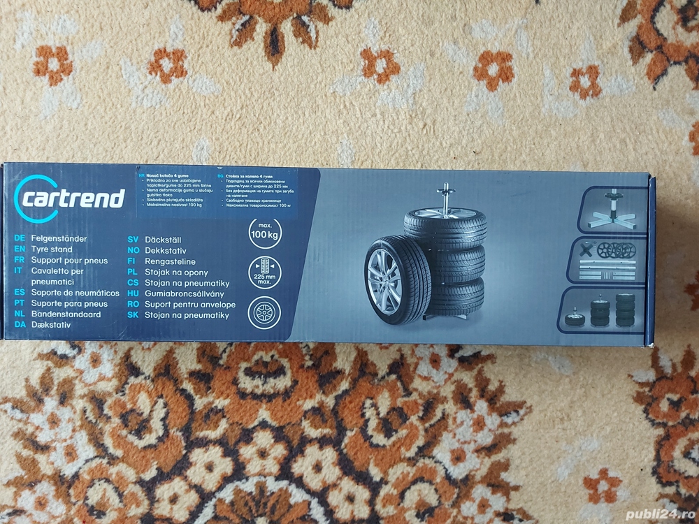Stand suport vertical pentru 4 anvelope roti depozitare 