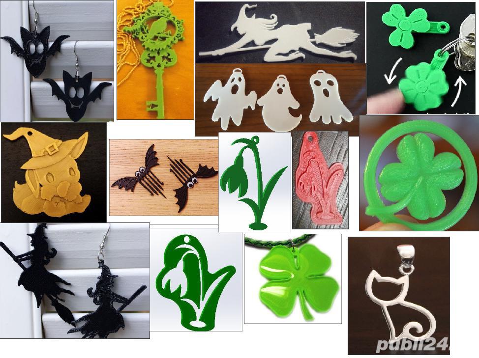 50 martisoare. pandativ 2-4cm -  din plastic - culoare orange, rosu, verde, maro si negru 