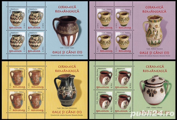 Romania 2007 - Ceramica romaneasca - oale si cani (II), minicoli, MNH - LP 1788a