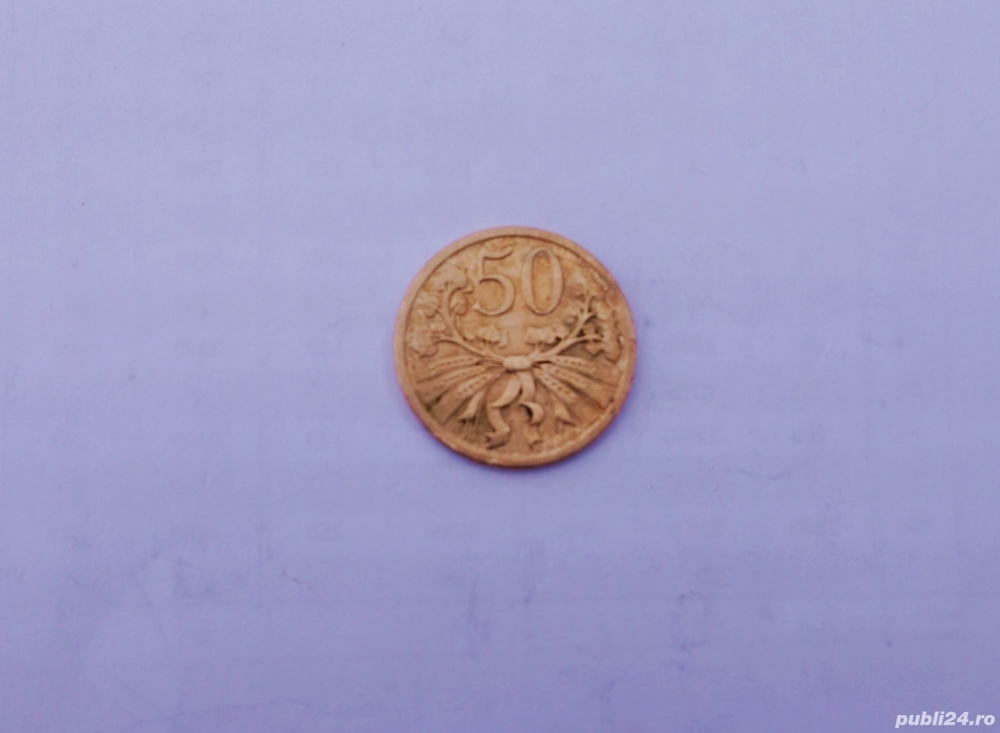 Moneda 50 HALERU Czechoslovakia 1922