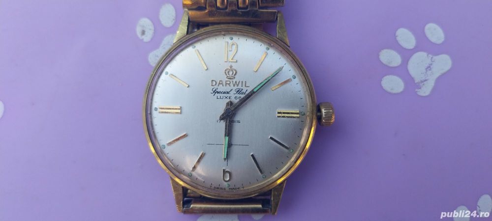 Ceas extraplat(4mm, cu geamul) DARWIL special splat LUXE 66, 17 rubine