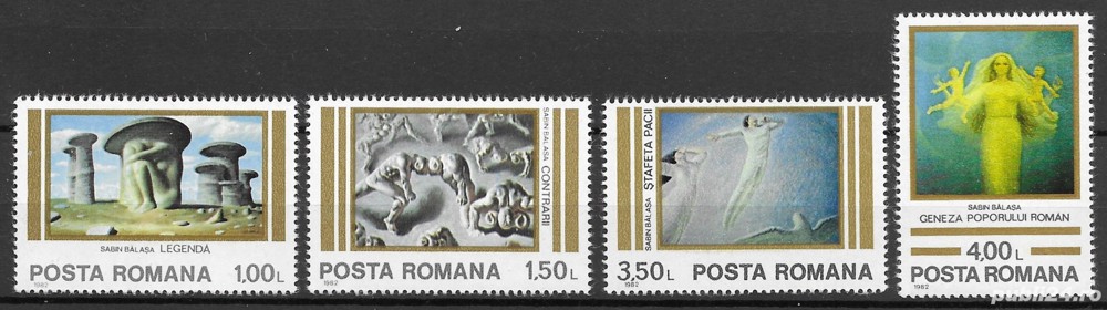 Romania 1982 - Reproduceri de arta - Sabin Balasa, serie nestampilat, MNH, LP 1059