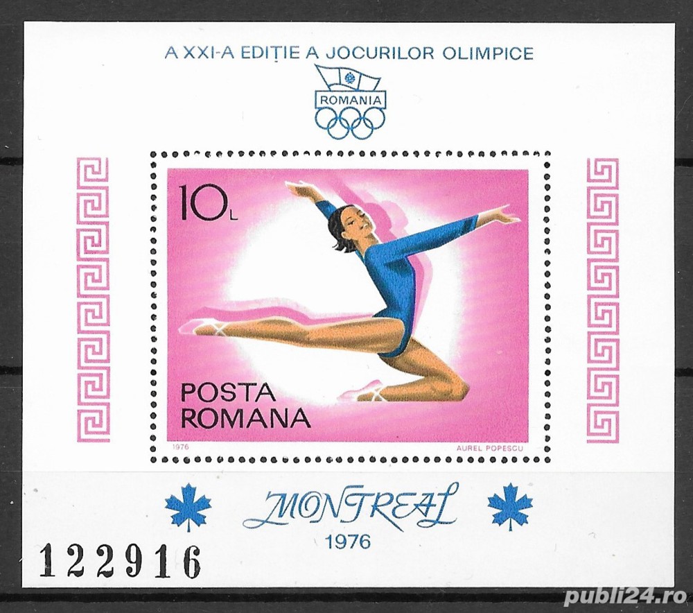 Romania 1976 - J.O. de vara, Montreal, colita dantelata, MNH, LP 914
