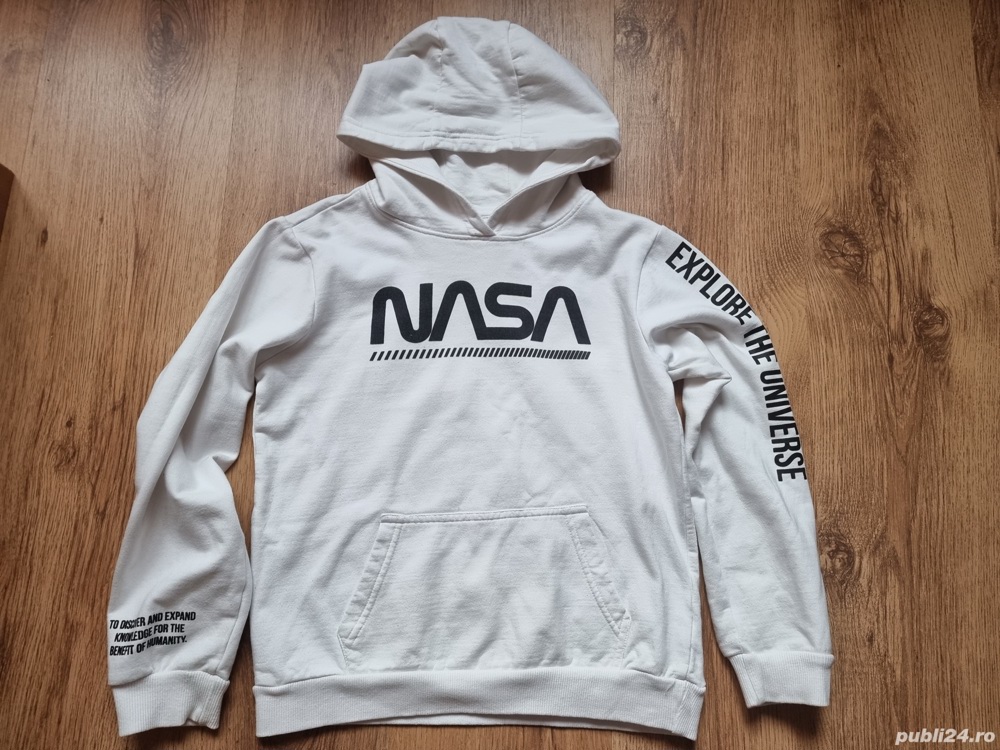  Hanorac alb cu Nasa 146 cm