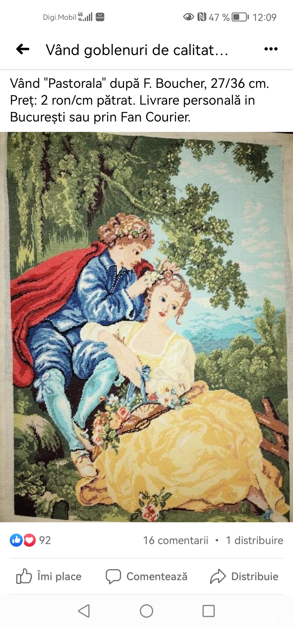 Vând goblen "Pastorala" 