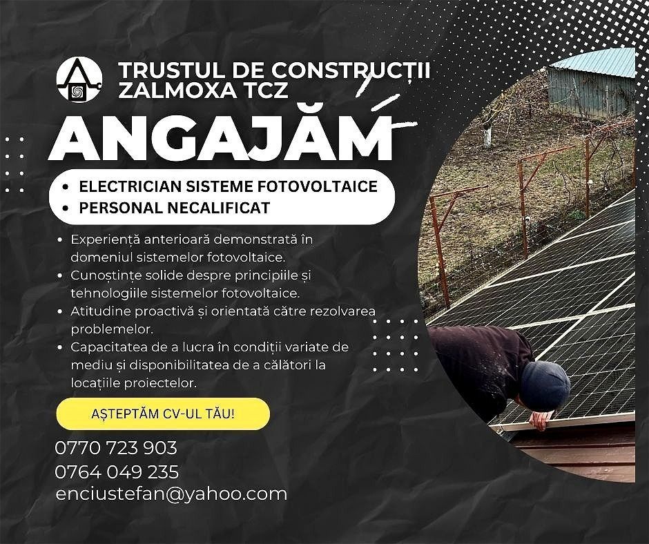 Angajam electrician cu experienta