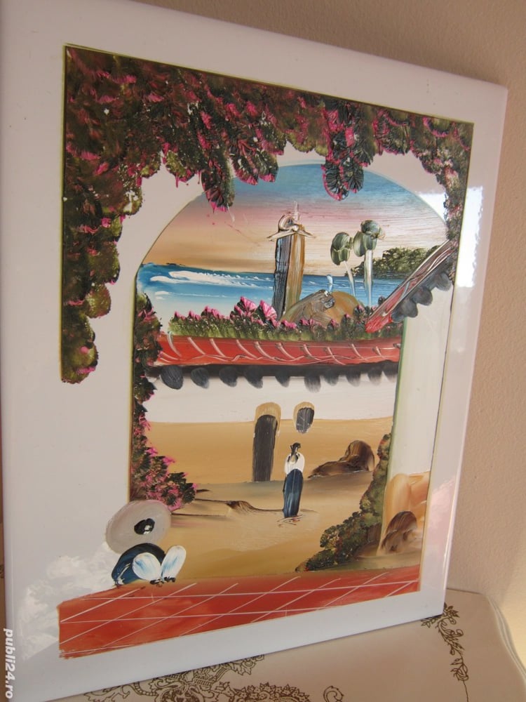 cadou rar Tablou Hacienda Sat mexican placa ceramica pictata Mexic1980