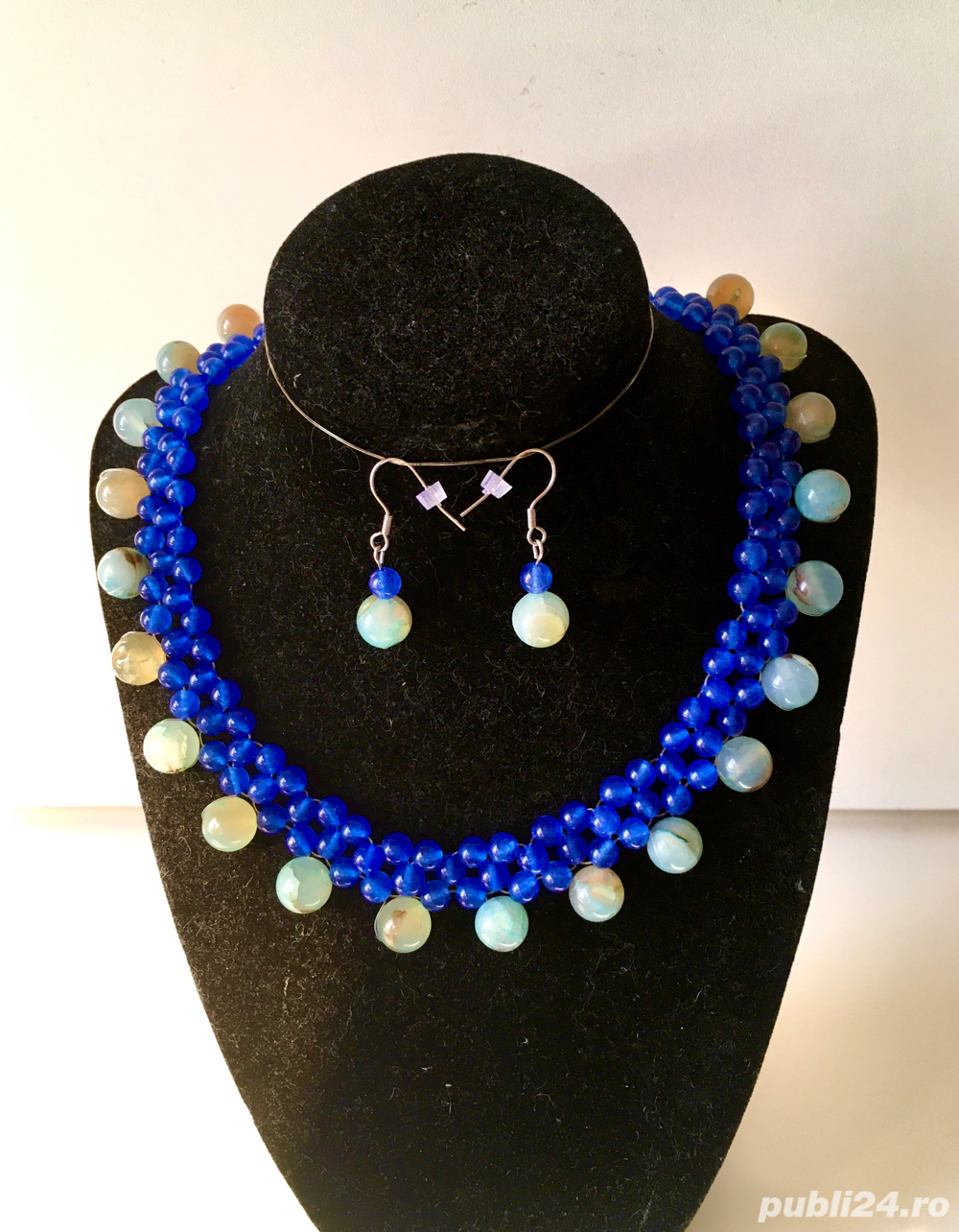 Colier din jad si agat crackle