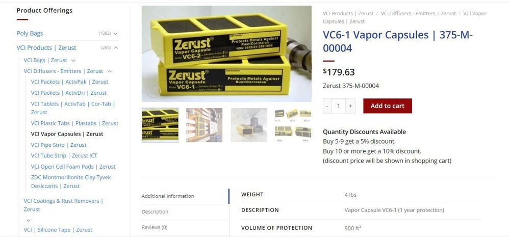 Protection Zerust VC6-1 Vapor Capsule anti oxidare   coroziune
