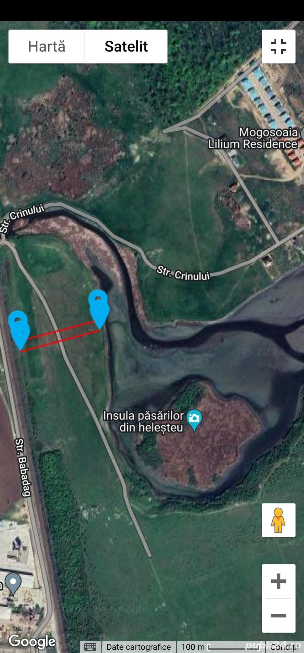 Vând teren amplasat   pe  malul lacului   Mogoșoaia