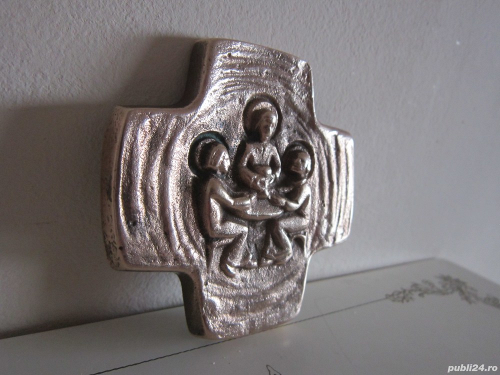 cadou rar Cruce Mid-Century Brutalist bronz  colectie Germania'60 