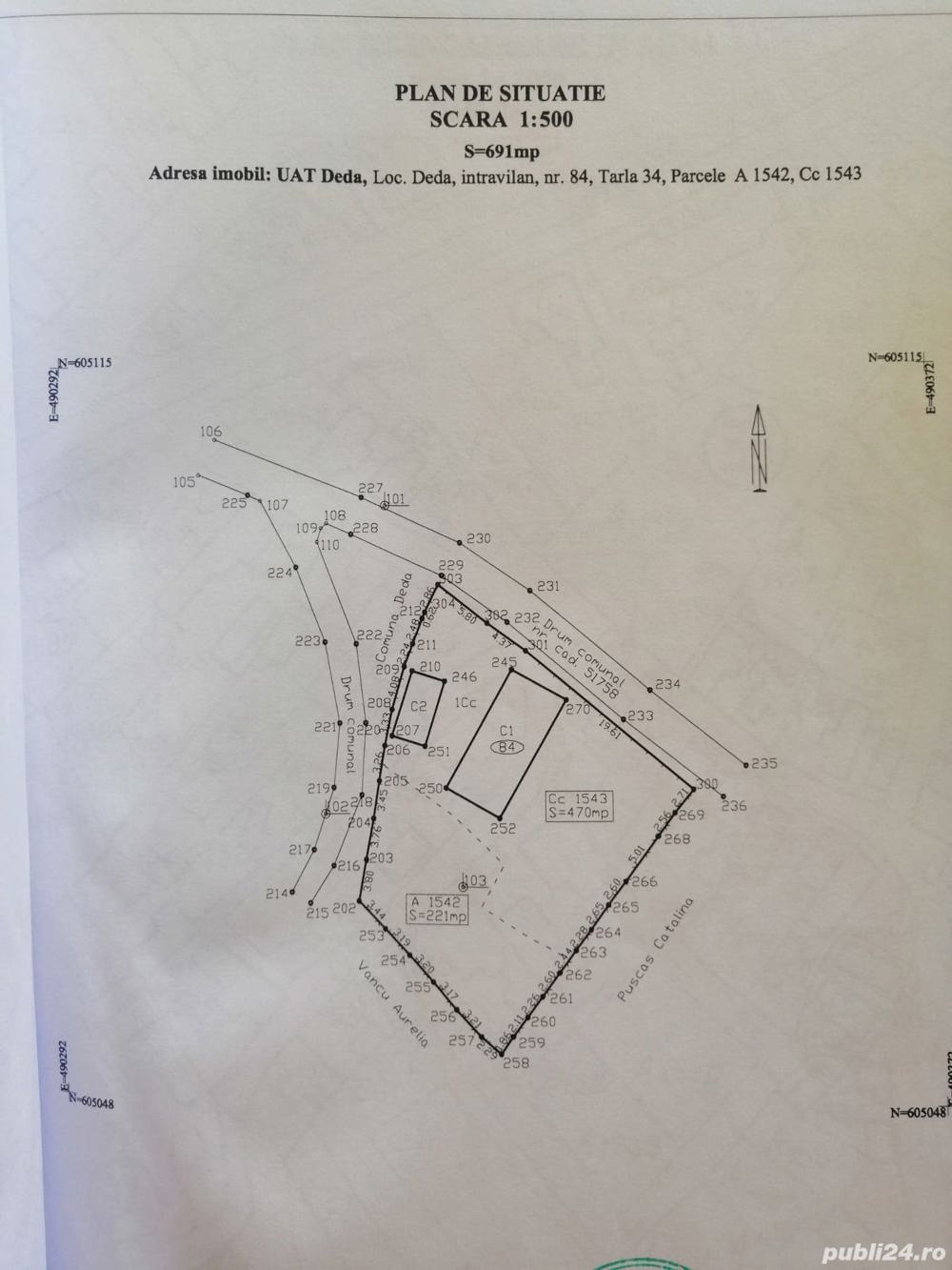 Vand Casa locuibila sau renovabila demolabila-Centru Deda- Teren 691m2