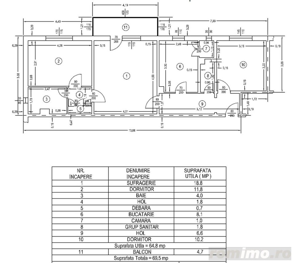 E.VACARESCU - 3cam, cf1A, sd, 3/4, f.imb la 65000 euro