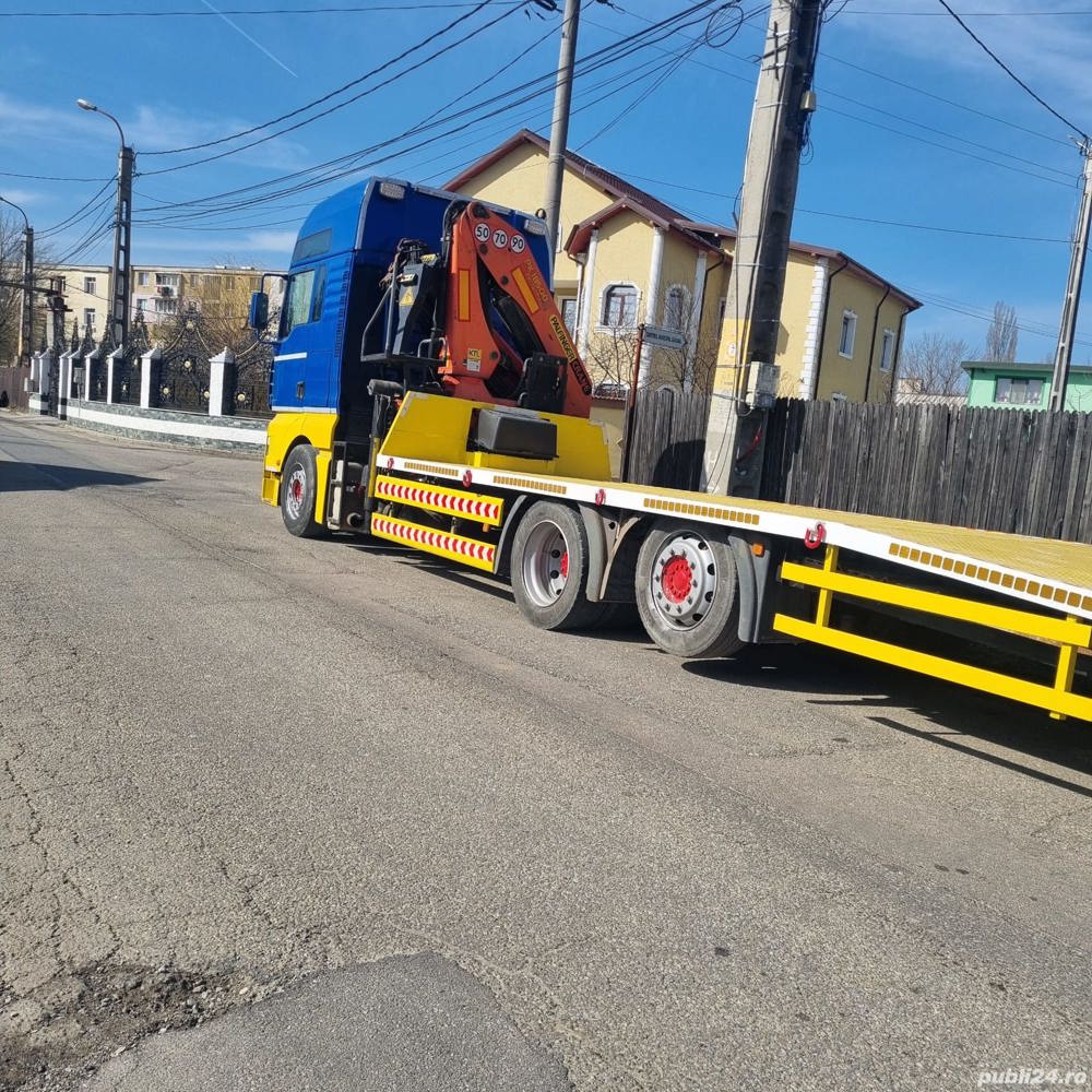 Autoplatforma MAN TGA 460, AC, util 14 tone, L=7,20 m, troliu, macara 8 tone   9 metri