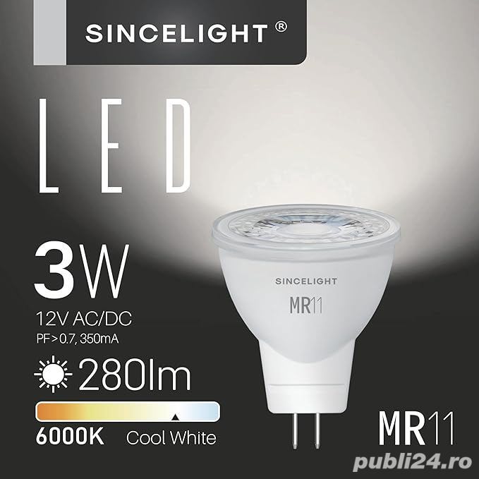 Set spoturi led sincelight 12v mr11 gu4
