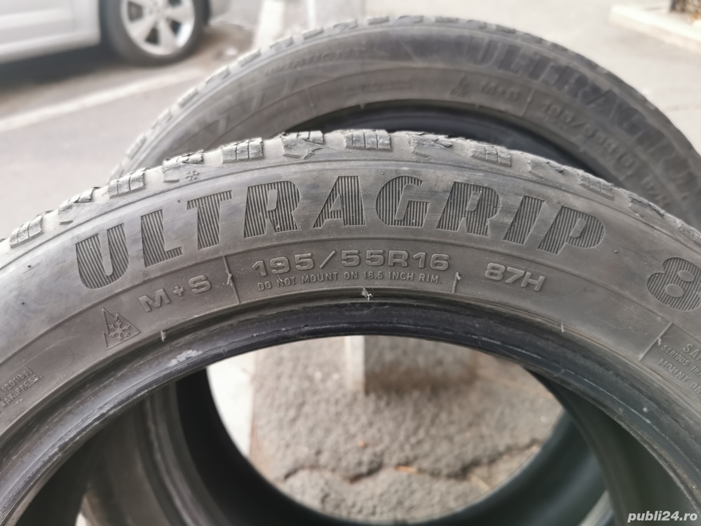 Anvelope folosite iarna Goodyear Ultragrip 195/55/16 - 2 bucati