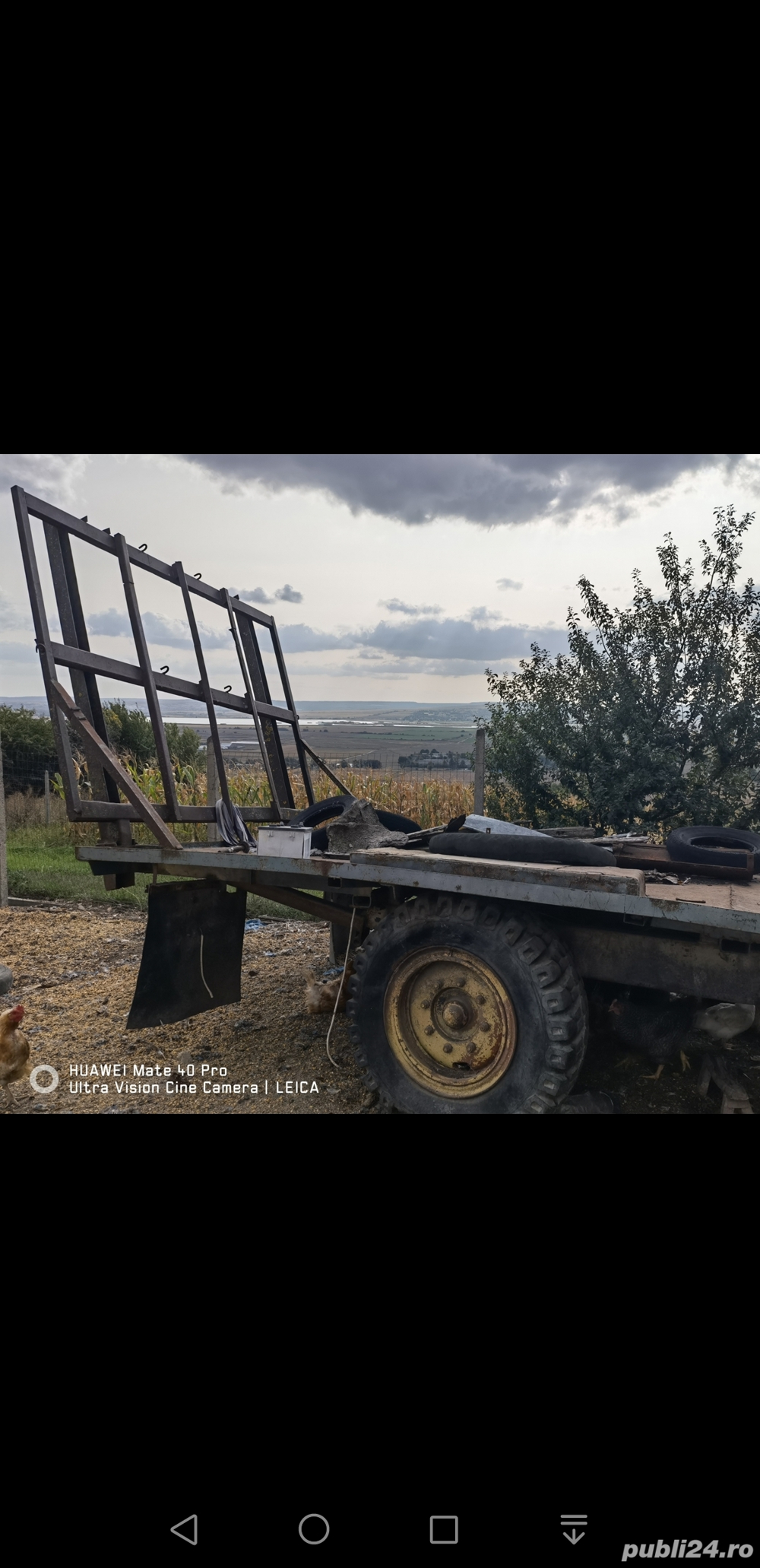 Vând remorcă pe o axă pentru transport fân, bălți etc... 