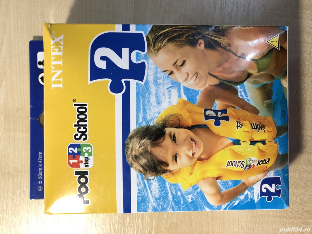 Vesta gonflabila inot, Intex Pool School, pt. 3-6 ani, galbena + Cadou