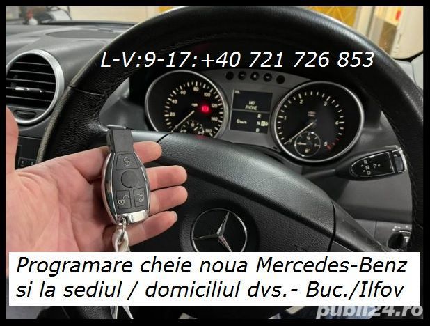 Cheie noua / chei noi cu telecomanda Mercedes cu programare pe loc la sediul / domiciliul clientului