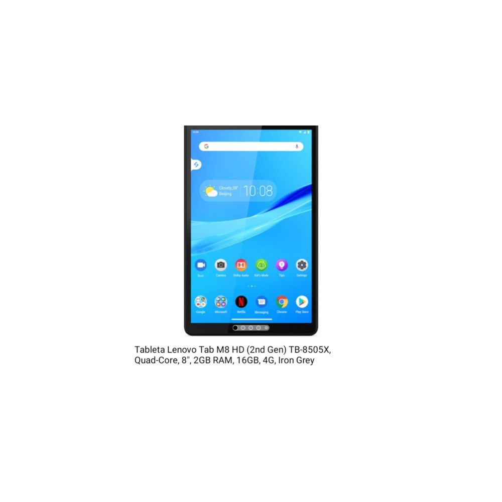 Tableta Lenovo Tab M8 HD , Quad-Core, 8", 2GB RAM, 16GB, 4G, Iron Grey