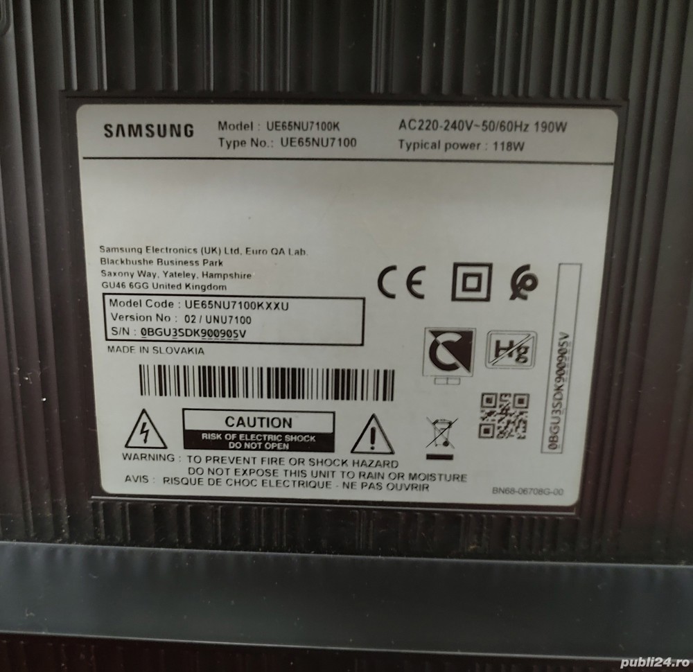 Dispensor lumina led filtru display SAMSUNG 65inch 163cm 164cm UE65NU UE65KU UE65MU