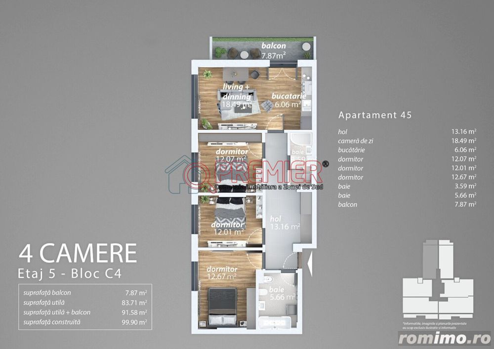 Apartament cu 4 camere - Metalurgiei Berceni