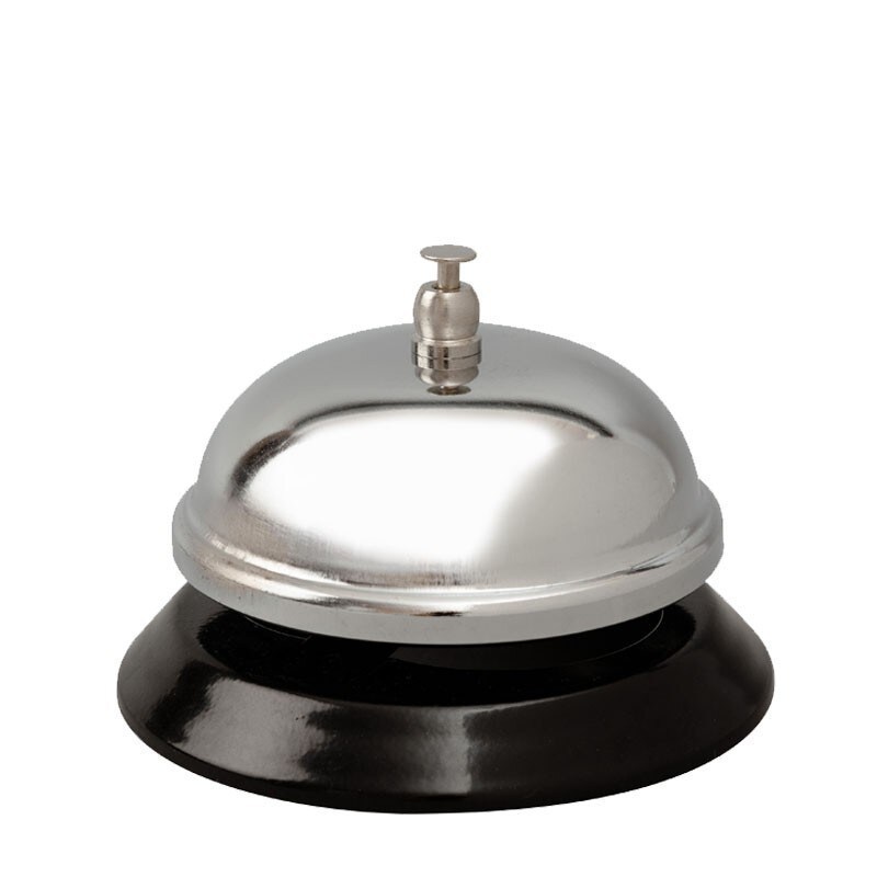 Clopotel pentru receptie hoteluri, baruri, restaurante, material metal inox si plastic, 6 x 10 cm, a