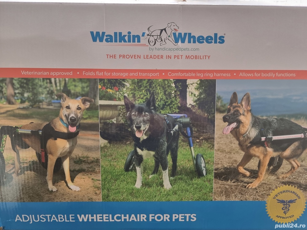 Vand carucior pentru caini cu dizabilitati.