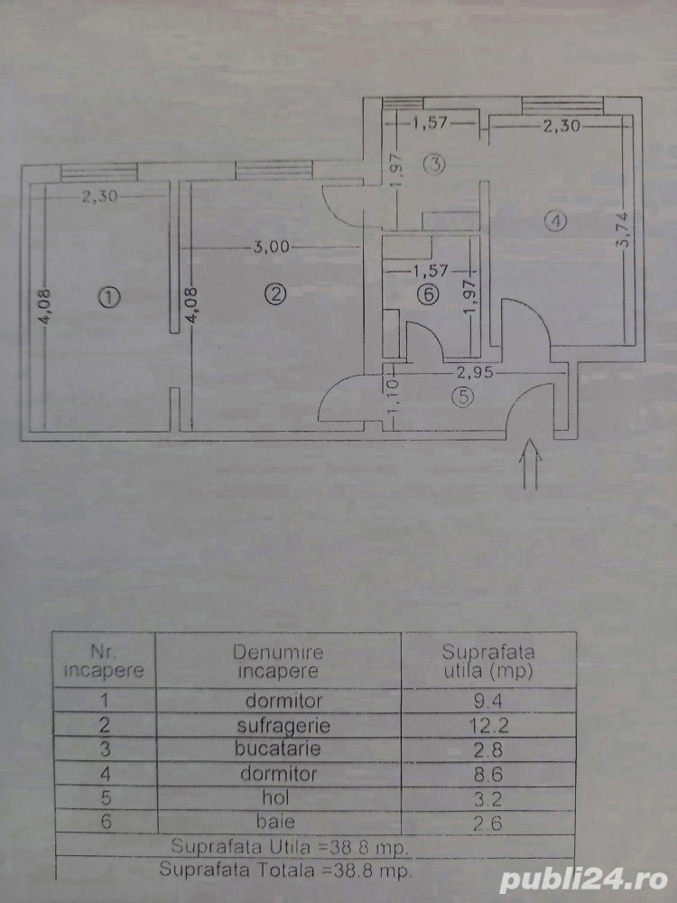 Apartament 3 camere 38 mp Alexandria