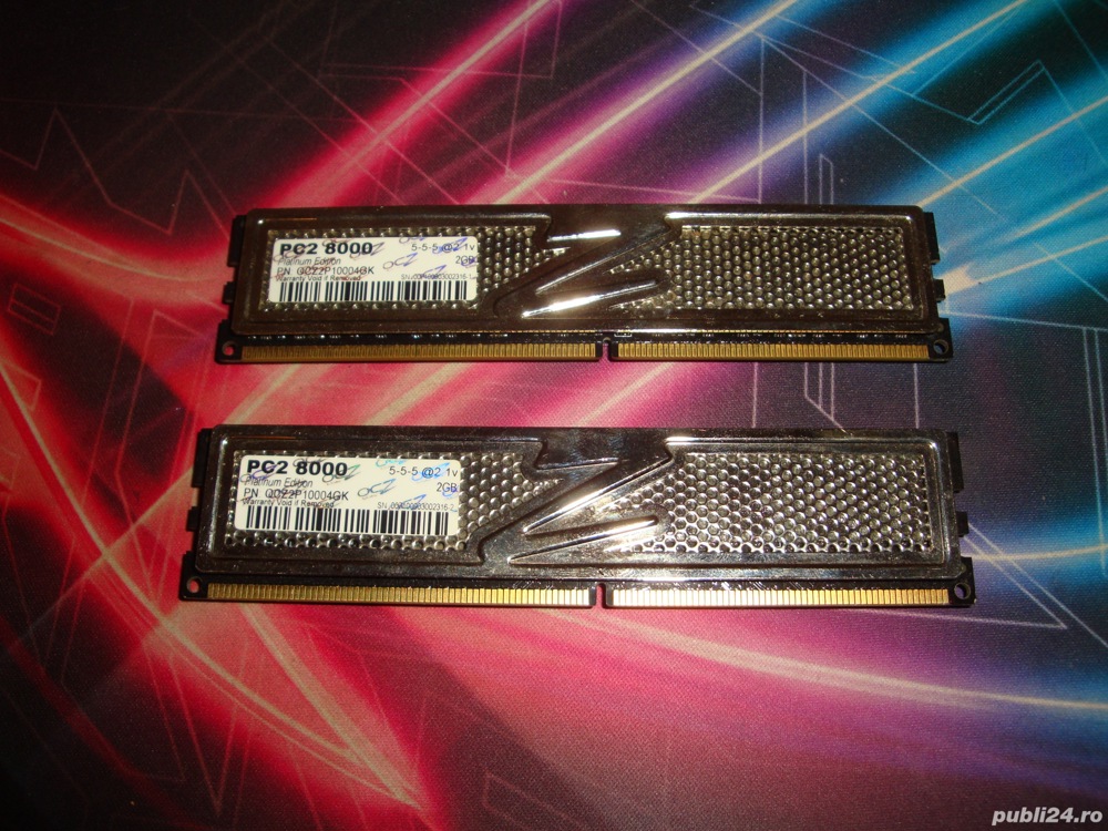 kit memorii ram DDR2 OCZ Platinum 4GB 2x 2GB 1000 Mhz de colectie
