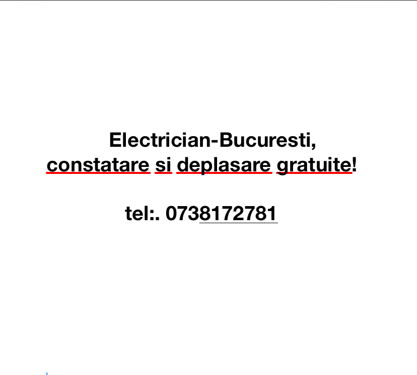 Electrician autorizat ANRE, Bucuresti-constatare si deplasare gratuite. 