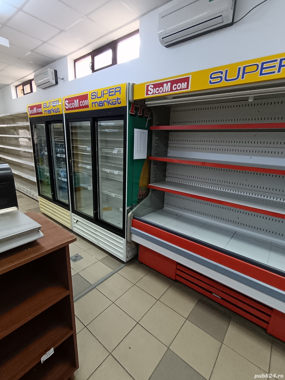 Vând mobilier magazin, rafturi, vitrină mezrluri, raft frigorific, vitrine sucuri duble simple