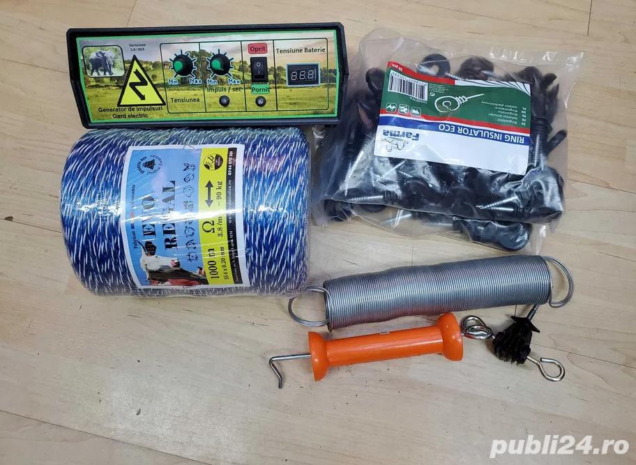 Pachet gard electric de 8j pentru 2Ha 1000m fir, TRANSPORT GRATUIT !!!