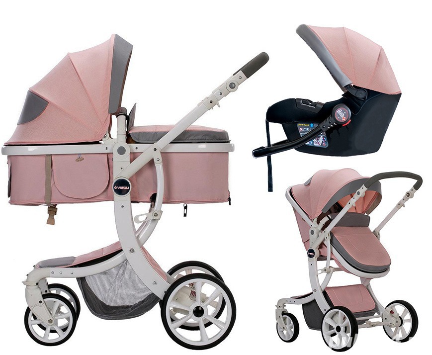 Carucior de copii 3 in 1 Visoli roz---oferta limitata!