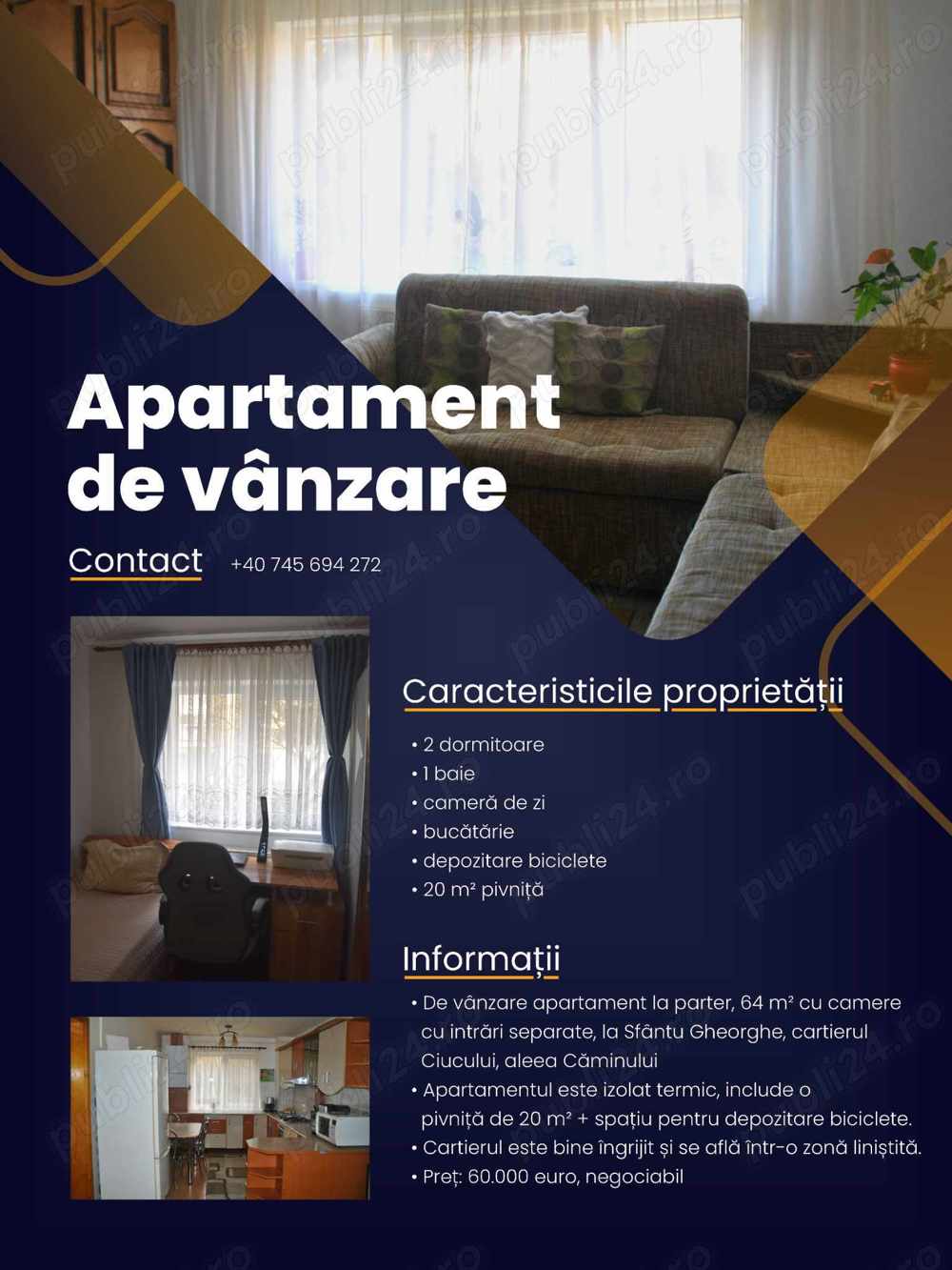 Apartament cu camere 