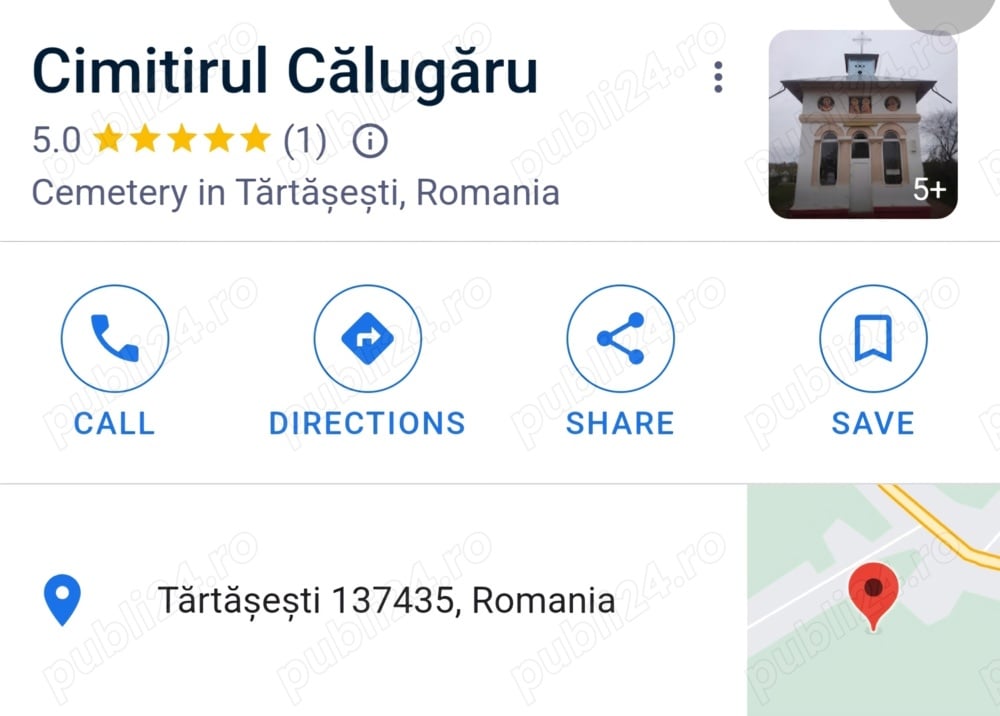 Loc de veci Biserica Călugărul Tărtăsesti cu act concesionar. 