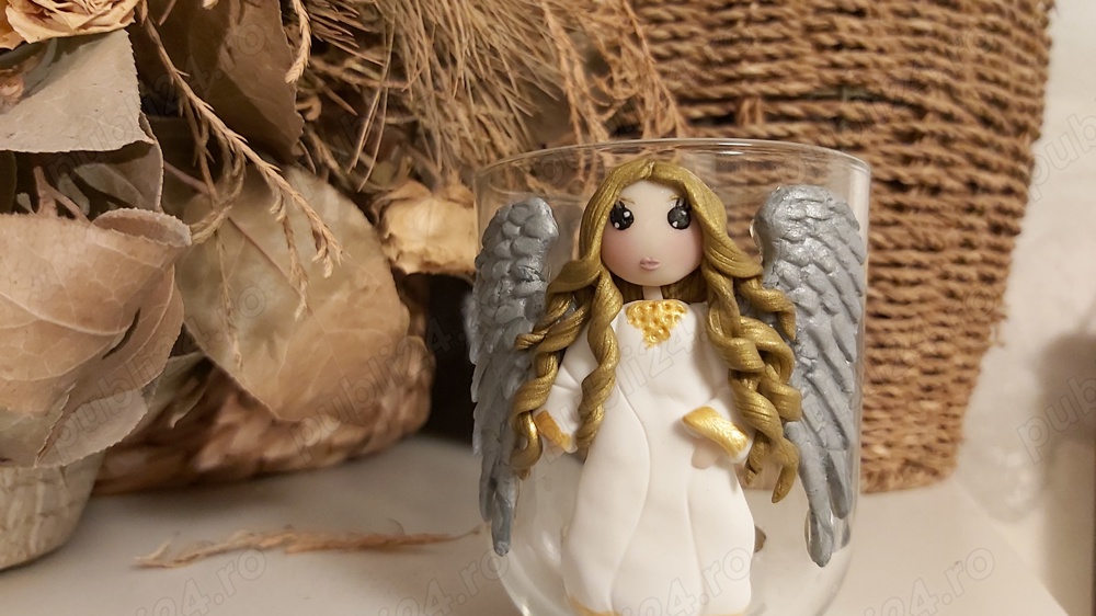 Cadou de Paste pentru familie, bunici, sotie iubita candela cu inger