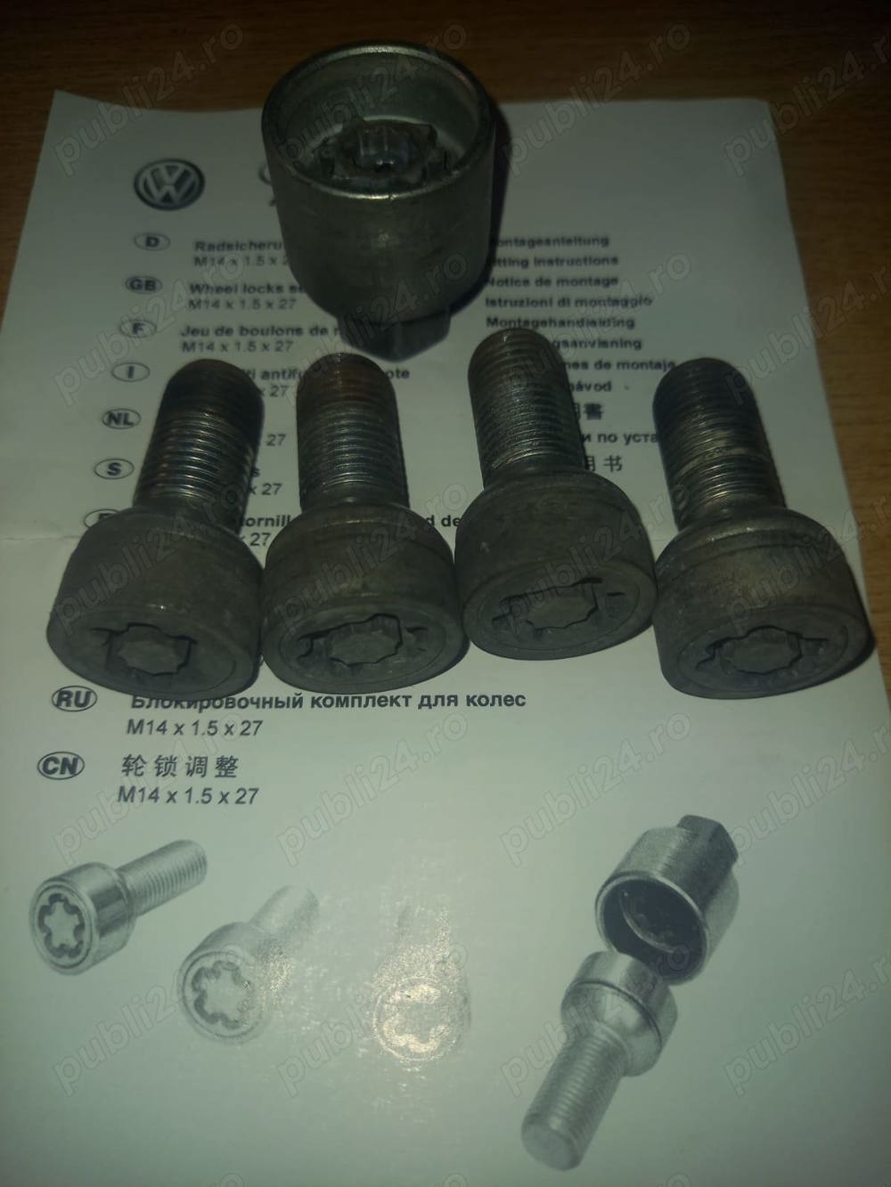 Antifurt roti original Volkswagen M14x1.5x27 cod 1k0698139a 536