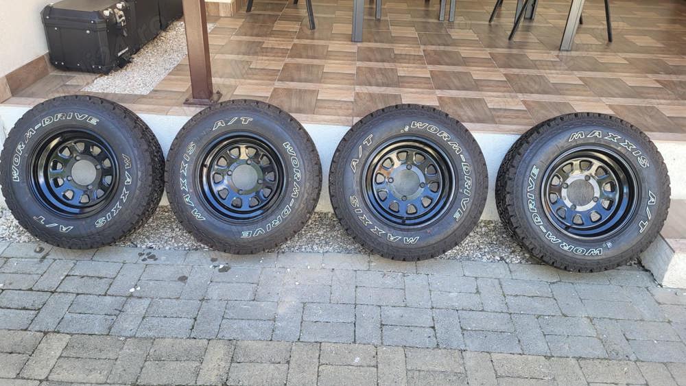 Jante ITP 4x136 Anvelope Maxxis AT Worm Drive 27x8.5 R14 Can am