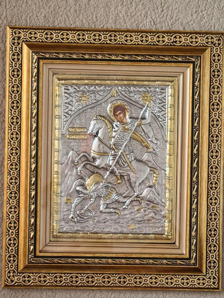 Icoana Argintata-Sfantul Dumitru Relief 3 D