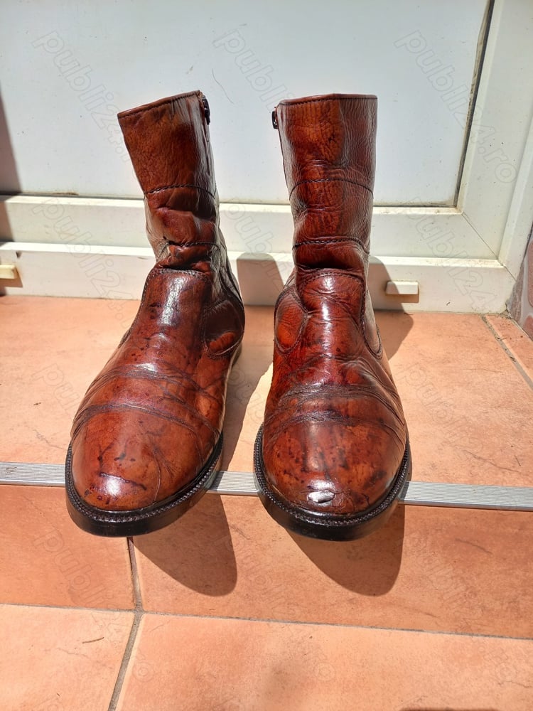 GHETE AMERICAN BOOTS,ÎMBLĂNITE,TALPĂ LIPITĂ ȘI CUSUTA,MASURA 11,FERMOARE LATERALE 