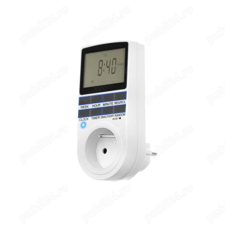 Priza programabila digital cu display LCD, 16A,nouă 