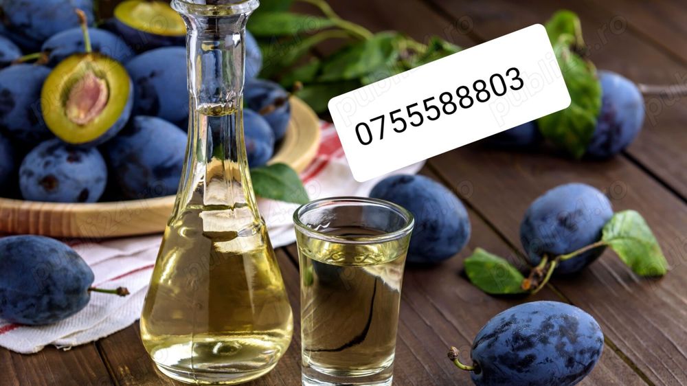 Livram oriune in tara palinca curata de prune bio, din livada proprie100% naturala