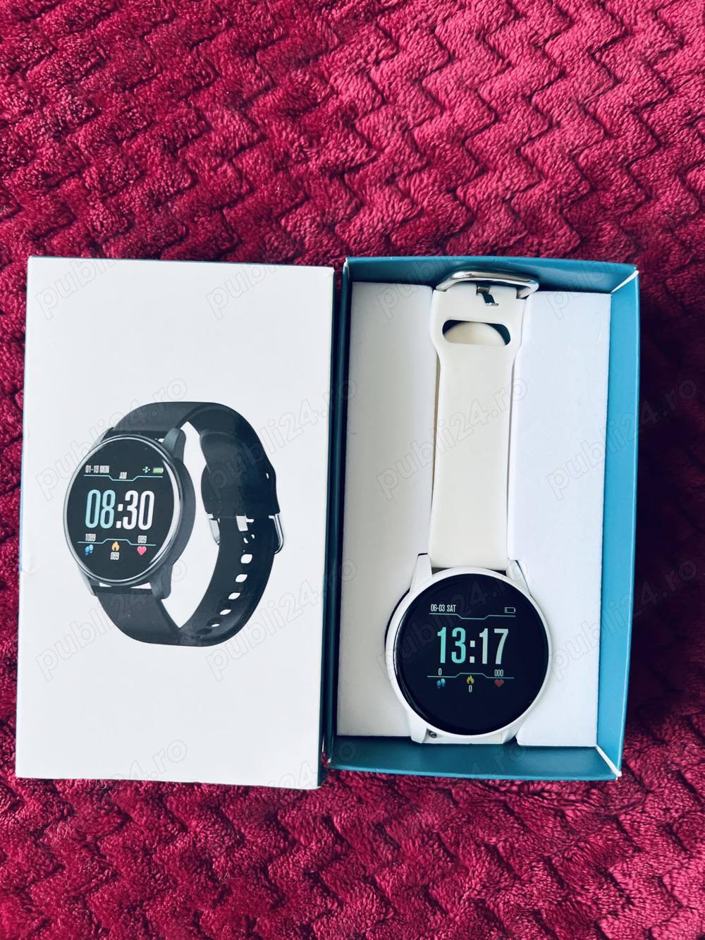 Smart Watch Fitness Tracker   Alb in Cutie