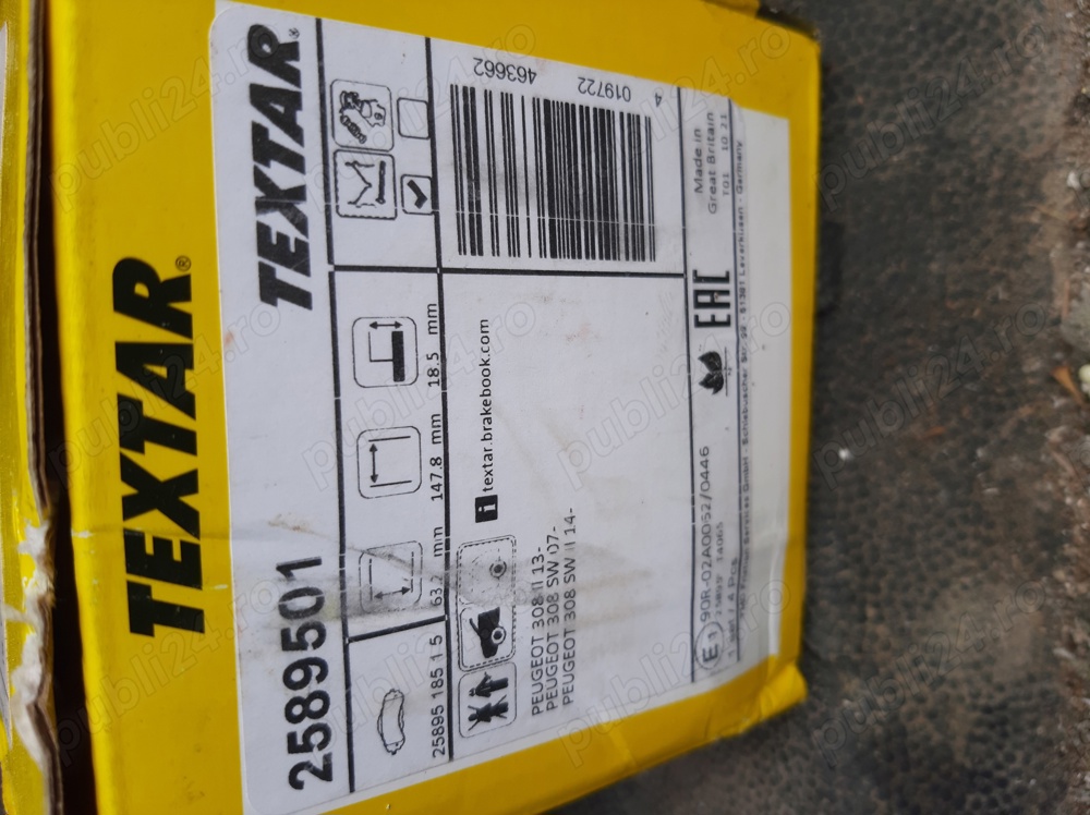 Placute frana fata-spate. Citroen-Peugeot 