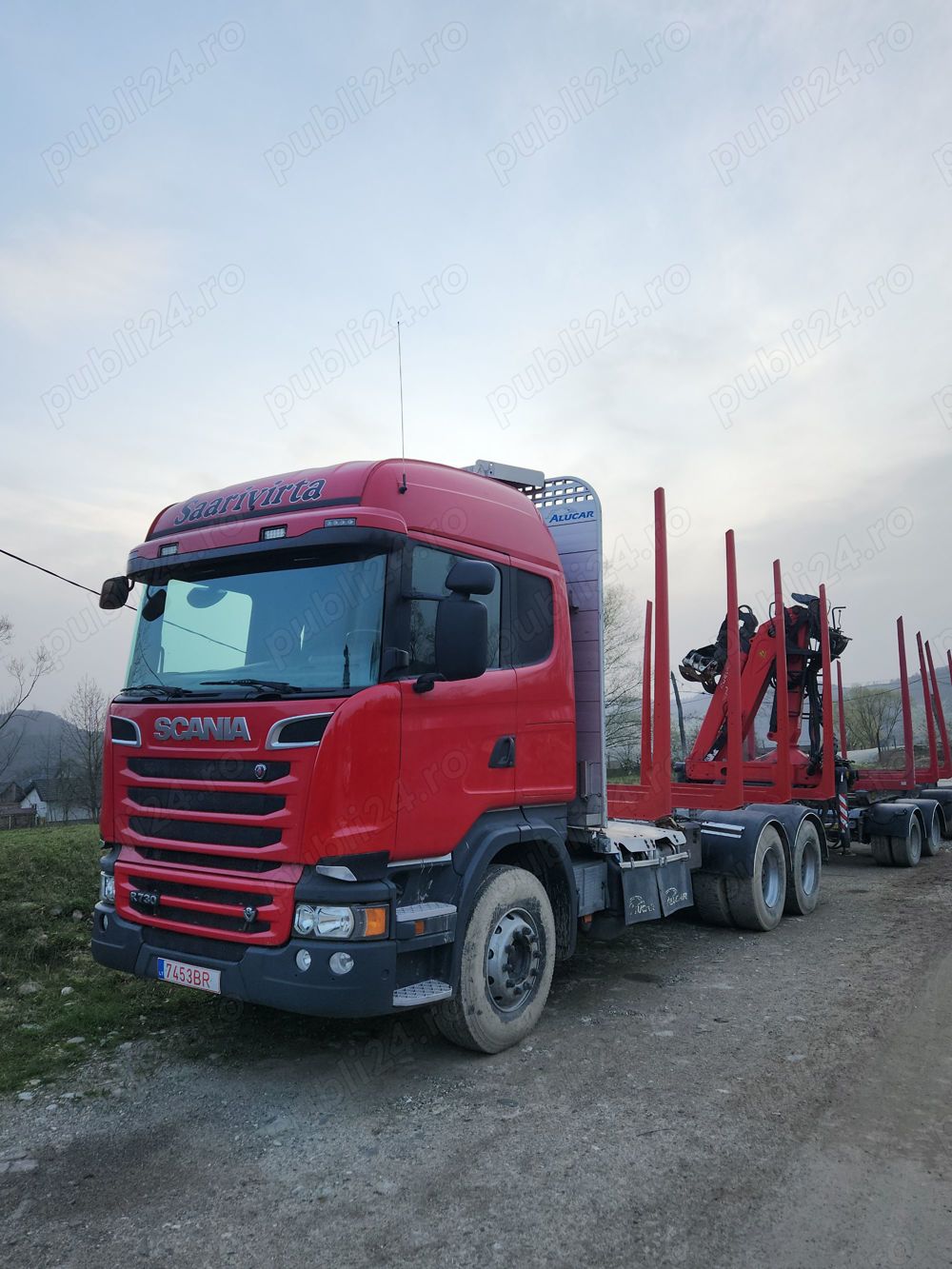 Vand camion forestier Scania R730 cu macara Epsilon 